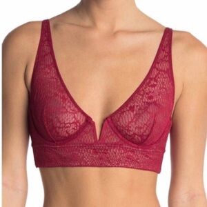 Free People Tameeka Berry Electric Red Lace Underwire Bra Size Small NWT
